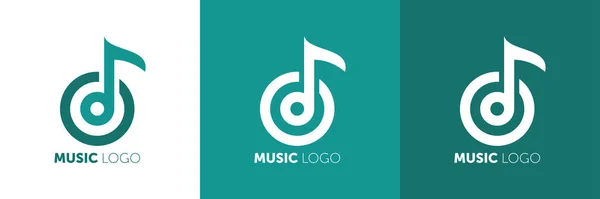 Musique connectant le logo du monde logotype icône vectorielle — Image vectorielle