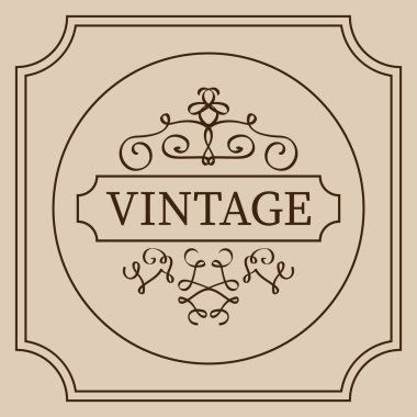 Antika sertifika. Ayrıntılı sınır çizgisi olan sertifika veya kupon şablonu.