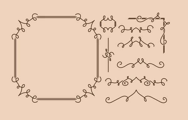 Elementos vintage. vector conjunto de elementos de diseño caligráfico y decoración de página - un montón de elementos útiles para embellecer su diseño — Vector de stock