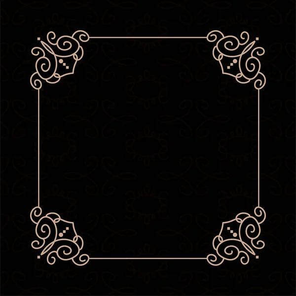 Gravura de moldura de borda vintage vetorial com padrão de ornamento retro em design decorativo estilo rococó antigo — Vetor de Stock