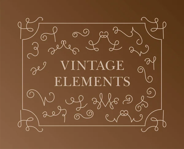 Éléments vintage. set vectoriel éléments de conception calligraphique et décoration de page - beaucoup d'éléments utiles pour embellir votre mise en page — Image vectorielle