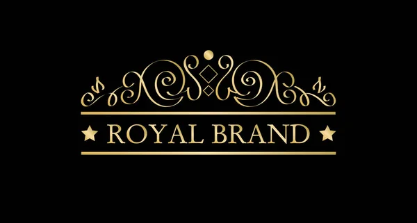 Kraliyet arması amblemi var. Logo şablonu kaligrafik zarif süs çizgileri. Restoran, Kraliyet, Mücevher, Butik, Cafe, Otel, Heraldiç.