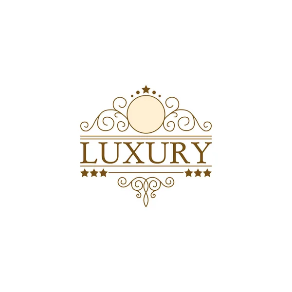 VINTAGE LOGO ROYAL BRAND. Logo template calligraphic elegant ornament lines. Sign for Restaurant, Royalty, Jewelry, Boutique, Cafe, Hotel, Heraldic. — Stock Vector