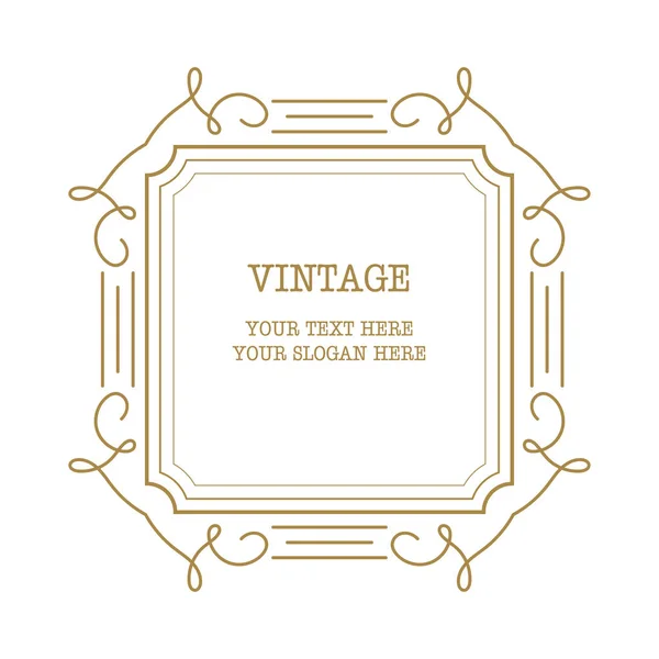 Vintage frame. Vector frame template met gedetailleerde rand. vintage met plaats voor tekst of slogan. — Stockvector