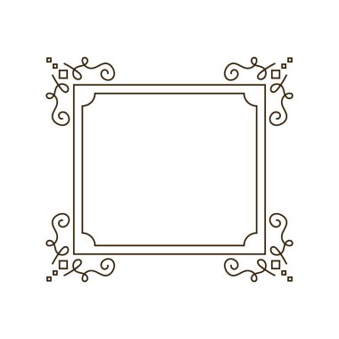 Klasik çerçeve vektörü. Vintage süs tebrik kartı vektör şablonu. Retro düğün davetiyeleri, reklamcılık ya da başka bir tasarım ve metin için yer. Çerçeveyi zenginleştirir.