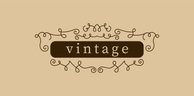 Eski model. art deco vintage klasik lineer monokrom lüks minimetrik geometrik vektör çerçeve, sınır, logo, rozet veya arma için etiket.