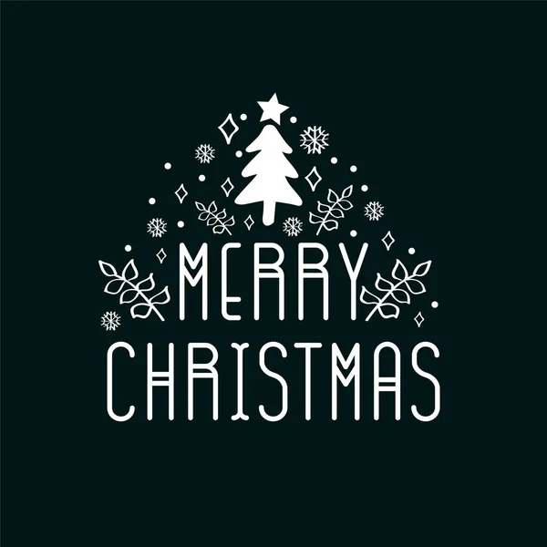 Merry Christmas Everyone, Vintage Background With Typography and Elements — Stock Vector