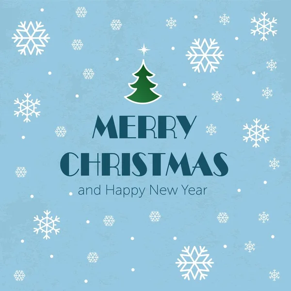 Merry Christmas and Happy New Year large postcard with calligraphic text — Stock Vector