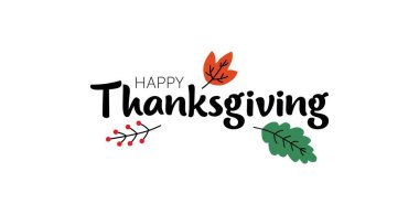 Elle çizilmiş Şükran Günü mektupları tipografi posteri. Kart, kartpostal, olay simgesi logosu ya da rozet için kutlama alıntısı. Vector vintage sonbahar el yazısı. Kırmızı akçaağaç yapraklı gri mektup