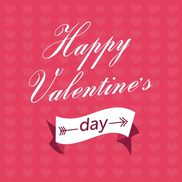 Valentines Day Lettering Background. Happy Valentines Day text on a red background — Stock Vector