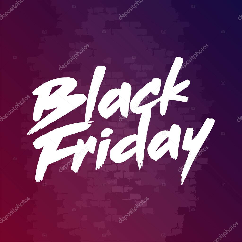 Black Friday inscription on abstract ink blots for sale and discount, template for your banner or poster.