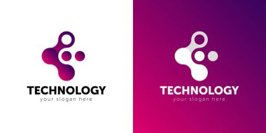 Soyut Vektör Logo Tasarım Şablonu. Yaratıcı Mavi Endüstriyel Kavram Simgesi