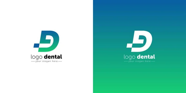 Colorido letra inicial d logotipo dental. ícone moderno, design de modelo — Vetor de Stock