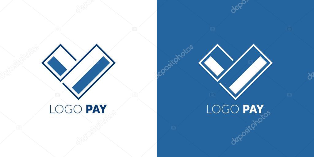Check payment logo - credit card or wallet and red checkmark or tick symbol. Money transfer, paying and purchase vector icon...