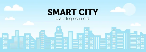 Şehir silüeti vektör illüstrasyonu. Şehir manzarası. Düz stil ile gündüz şehir manzarası.