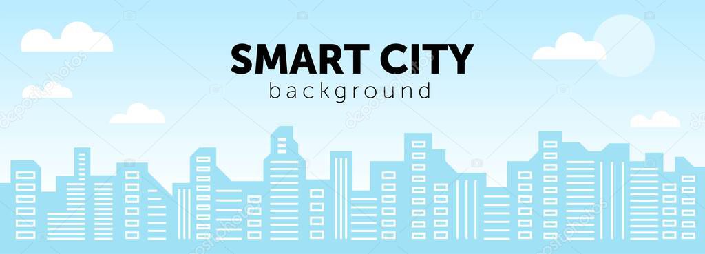 City skyline vector illustration. Urban landscape. Daytime cityscape in flat style.