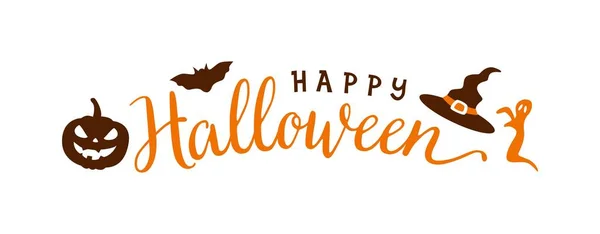 Veselé Halloween vektorové písmo. Prázdninový nápis pro banner. Šťastný Halloween plakát, přáníčko, pozvánka na večírek. Vektorová ilustrace. — Stockový vektor