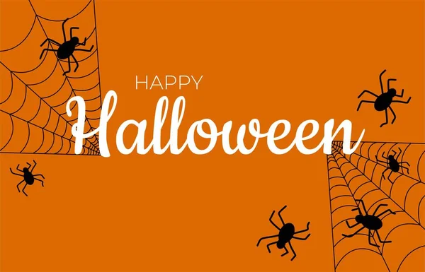 Šťastný Halloween. Vektorový halloween emblém s horory pavouky a netopýry — Stockový vektor