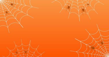 Mutlu Cadılar Bayramı bayrağı ve şirin örümcek internette