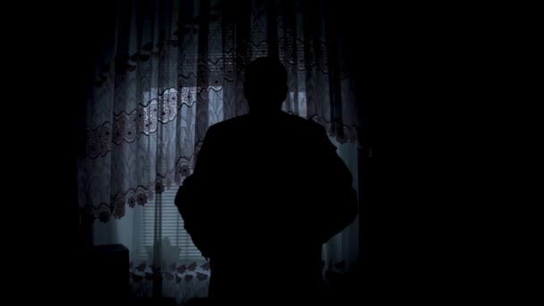 Silhouette eines Mannes im Zimmer — Stockvideo