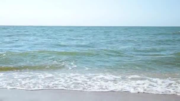 海、海に波。ビーチ. — ストック動画