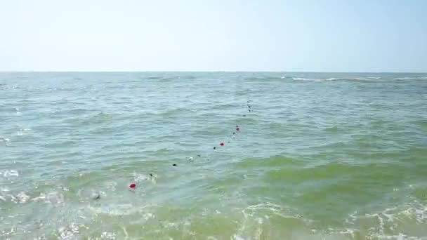 海、海に波。ビーチ. — ストック動画