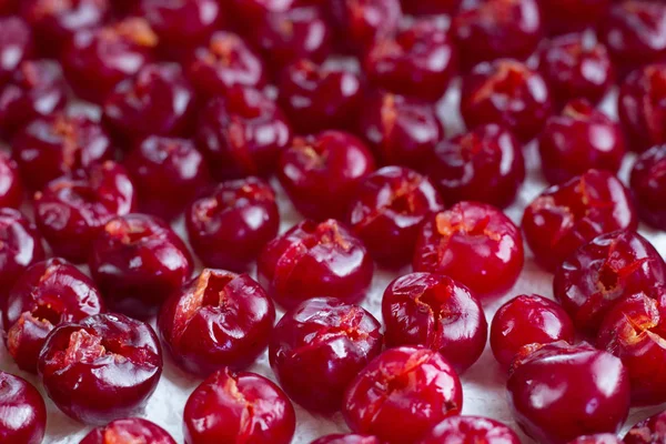 Patrón Fondo Bayas Frescas Cereza Melosa Preparadas Para Cocinar Secado — Foto de Stock