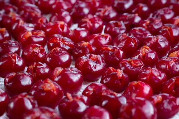 Hintergrund Muster Von Frischen Weichen Kirschbeeren Zum Kochen Und Trocknen — Stockfoto