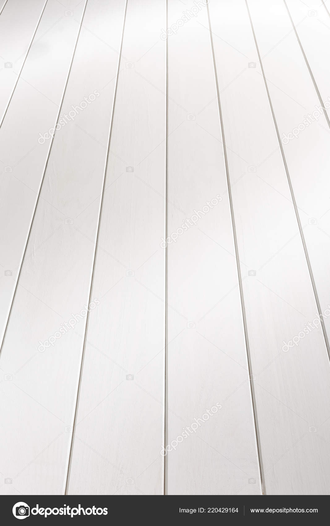 Perspective Painted Wooden Board White Chalk Paint Stock Photo