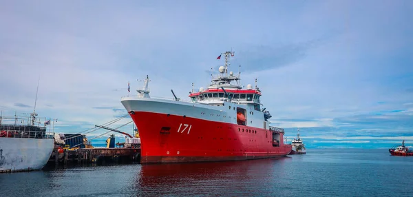 Punta Arenas Chile November 2019 Big Red White Ship Punta — Stock Photo, Image