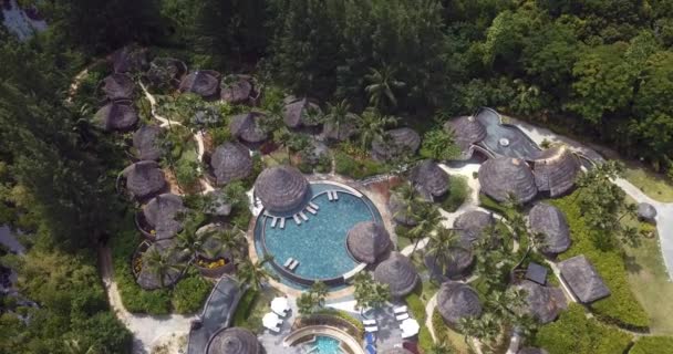 Mahe Island Seychelles Enero 2020 Imágenes Aéreas Los Techos Hoteles — Vídeos de Stock