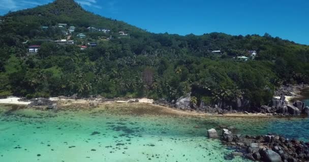 Воздушный След Острова Парадизе Маэ Сердце Индийского Океана Сейшельские Острова — стоковое видео