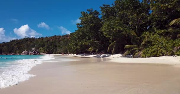 Imágenes Aéreas Playa Paradise Praslin Island Corazón Del Océano Índico — Vídeo de stock