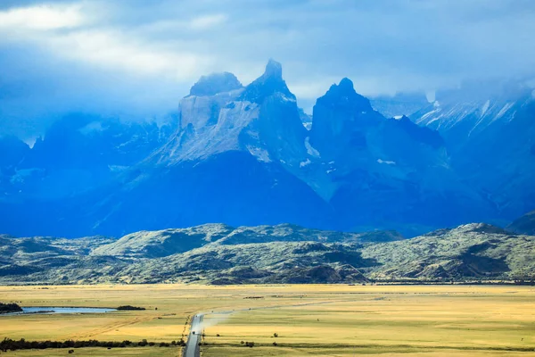 Increíble Vista Las Montañas Parque Nacional Torres Del Paine Patagonia — Foto de Stock