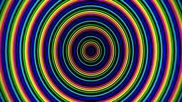 Colorful circles continuously expanding from the center. Seamlessly loopable — Stock Video