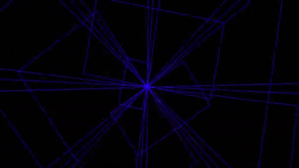 Анімація прямокутників, що падають з екрану в безшовну петлю, щоб зробити ілюзію нескінченного коридору — стокове відео