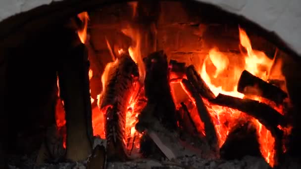 Cheminée en feu. Cheminée comme meuble — Video