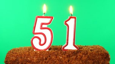 Pasta 51 numaralı yanan mumla birlikte. Krom anahtar. Yeşil Ekran. İzole edilmiş