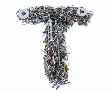 SMM, vida, somun ve ruh beyaz zemin üzerinde bir sürü. Latin alfabesi mektubu.