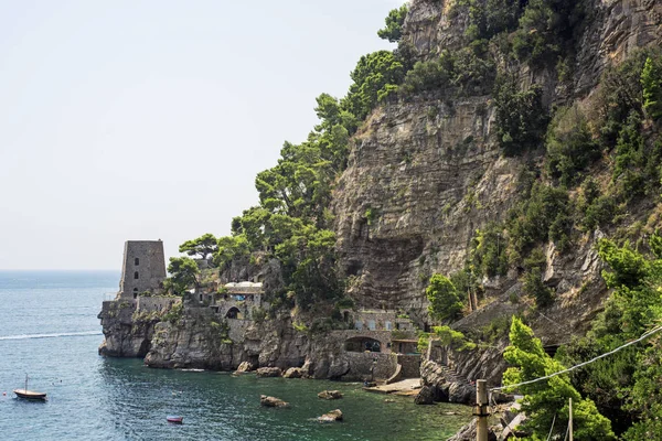 Costa Ciudad Italiana Positano Día Soleado Verano Foto Abstracta Vacaciones — Foto de Stock