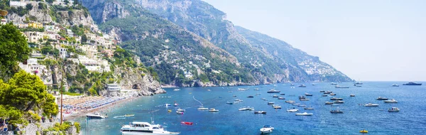 Costa Ciudad Italiana Positano Día Soleado Verano Foto Abstracta Vacaciones — Foto de Stock