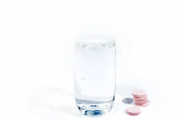 Vitamina Vidro Com Água Foto Abstrata Saudável Período Doença Inverno — Fotografia de Stock