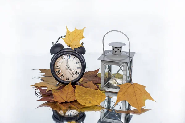 Daylight Saving Time Wall Clock Going Winter Time Autumn Abstraction — Stock Photo, Image