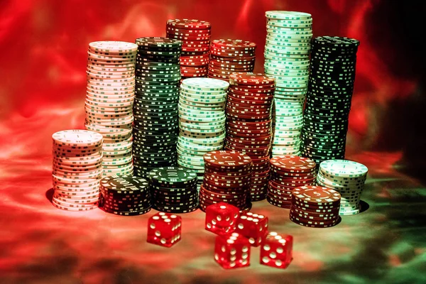 Casino Foto Astratta Gioco Poker Sfondo Rosso Tema Del Gioco — Foto Stock