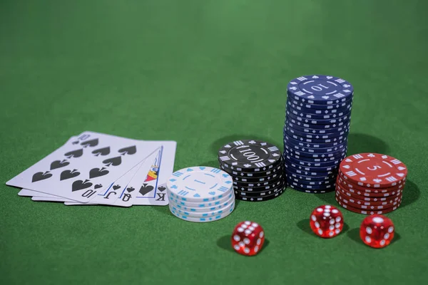Casino Foto Astratta Gioco Poker Sfondo Rosso Tema Del Gioco — Foto Stock