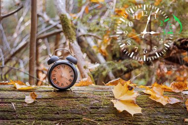 Sonbahar manzara soyutlama. Zamanı geri düşmek. Yaz saati.