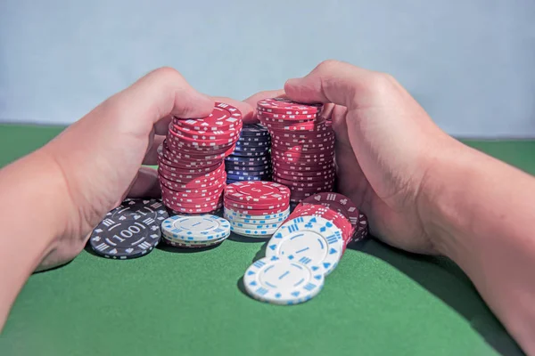 Casino Abstract Photo Poker Game Red Background Theme Gambling — Stock Photo, Image