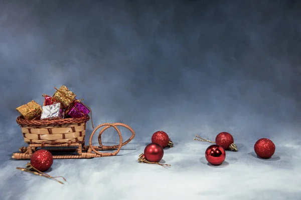 Wesołych Świąt Abstrakcyjny Obraz Świąteczny Jakimś Świątecznym Wystrojem — Zdjęcie stockowe