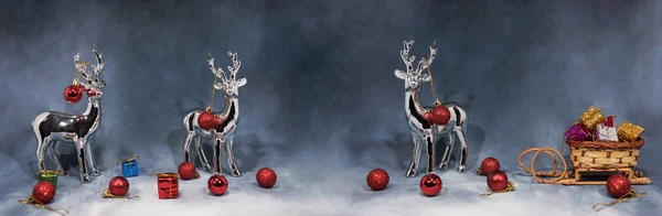 Feliz Imagen Navidad Imagen Abstracta Las Fiestas Con Decoración Navideña — Foto de Stock