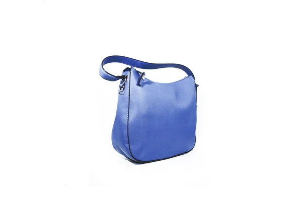 Bolso Mano Vacío Para Mujer Azul Aislado Sobre Fondo Blanco —  Fotos de Stock